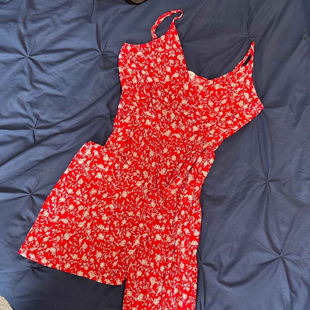 Kaileigh Red Floral Jumpsuit - Picture 2 of 6